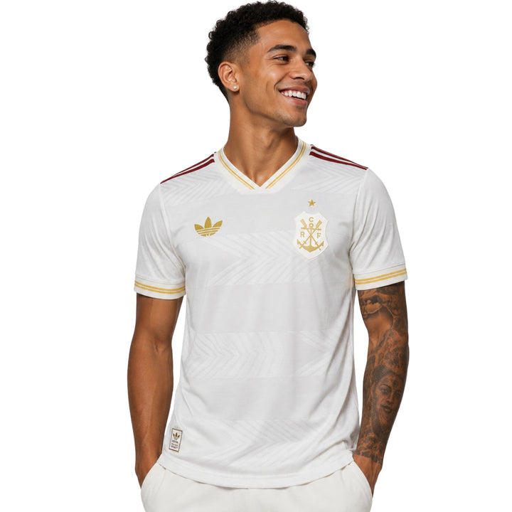 Flamengo Troisième 25/26 - Version Joueur - Blanc et Doré
