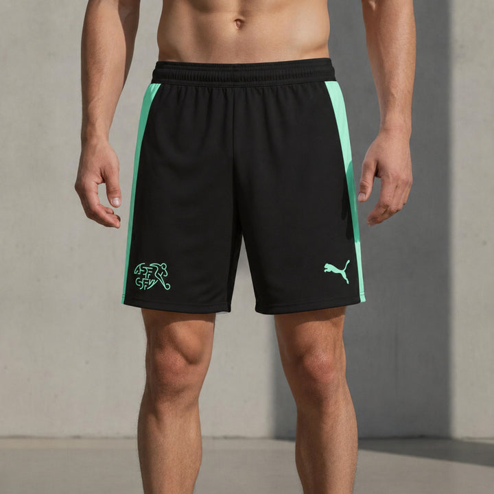 Short Autriche Entraînement 26/27 - Noir et Vert Menthe