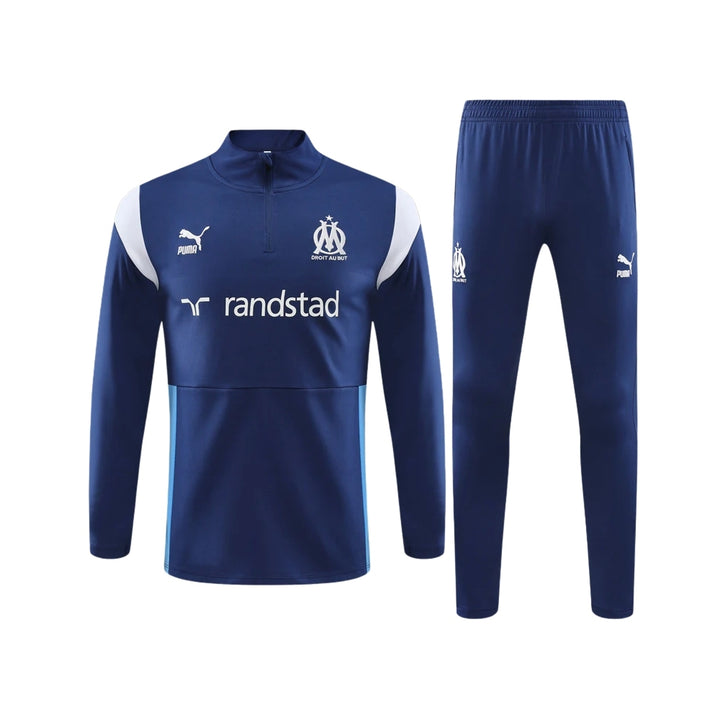 Olympique de Marseille - Tracksuit 1/2 Zip - Navy Blue and White