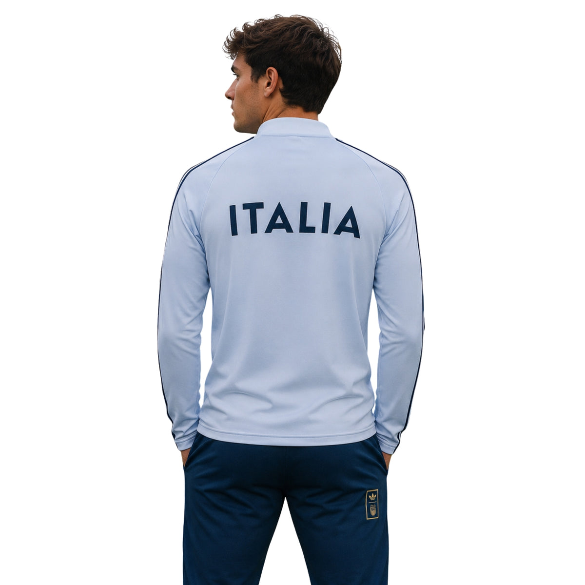 Italie 26/27 - Survêtement - 1/2 Zip - Blanc et Bleu Marine