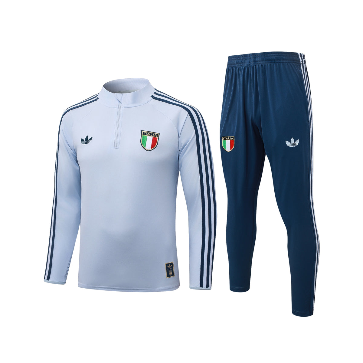 Italie 26/27 - Survêtement - 1/2 Zip - Blanc et Bleu Marine