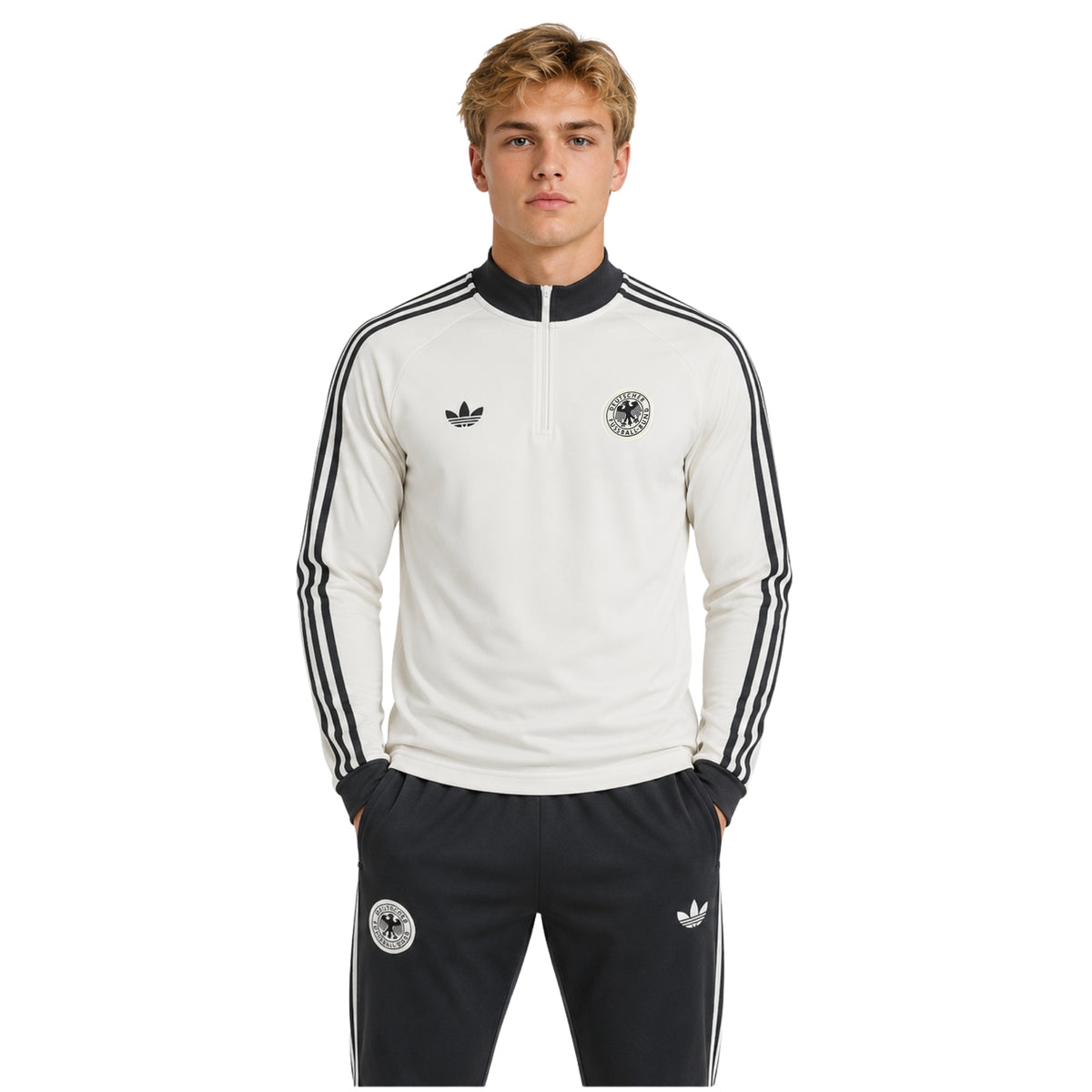 Allemagne 26/27 - Survêtement - 1/2 Zip - Blanc et Noir
