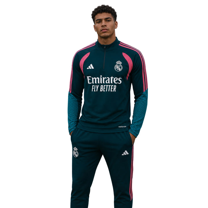 Real Madrid 26/27 - Survêtement - 1/2 Zip - Bleu Marine et Rose
