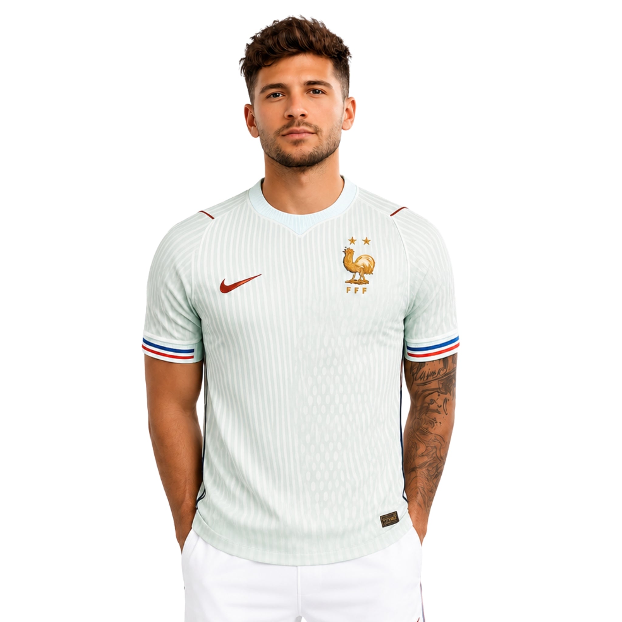 Maillot France Extérieur 26/27 - Coupe du Monde 2026 - Version Joueur, porté de face