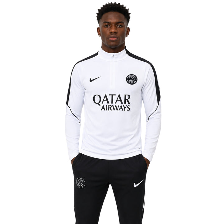 PSG 26/27 - Survêtement - 1/2 Zip - Blanc et Noir
