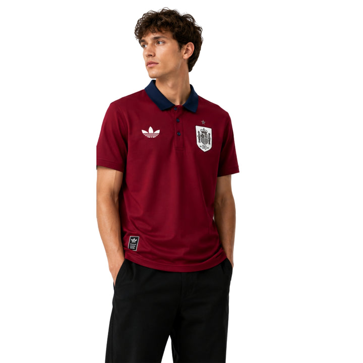 Espagne Polo 26/27 - Coupe du Monde 2026 - Bordeaux et Bleu Marine