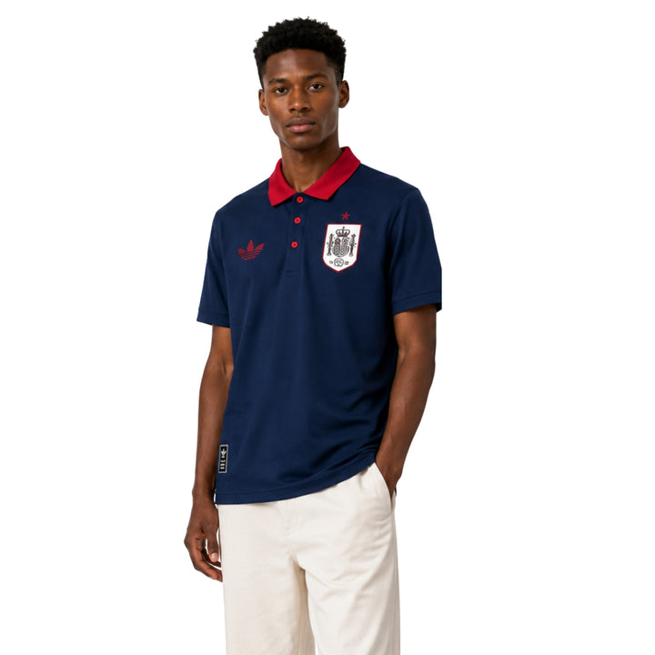Espagne Polo 26/27 - Coupe du Monde 2026 - Bleu Marine et Rouge