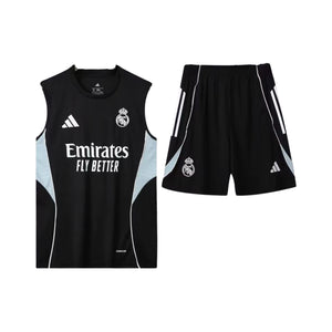 Real Madrid 25/26 - Équipement de Entraînement - Manches Cava - Noir