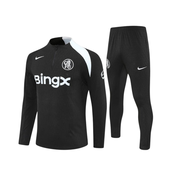 Chelsea 25/26 - Tracksuit - 1/2 Zip - Player Version - Black and White