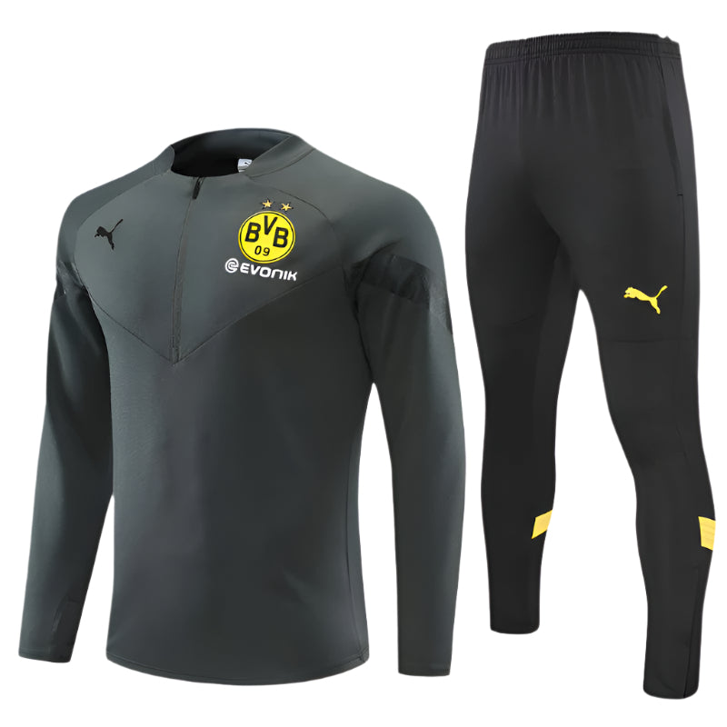 Borussia Dortmund - Tracksuit - 1/2 Zip - Black and Grey