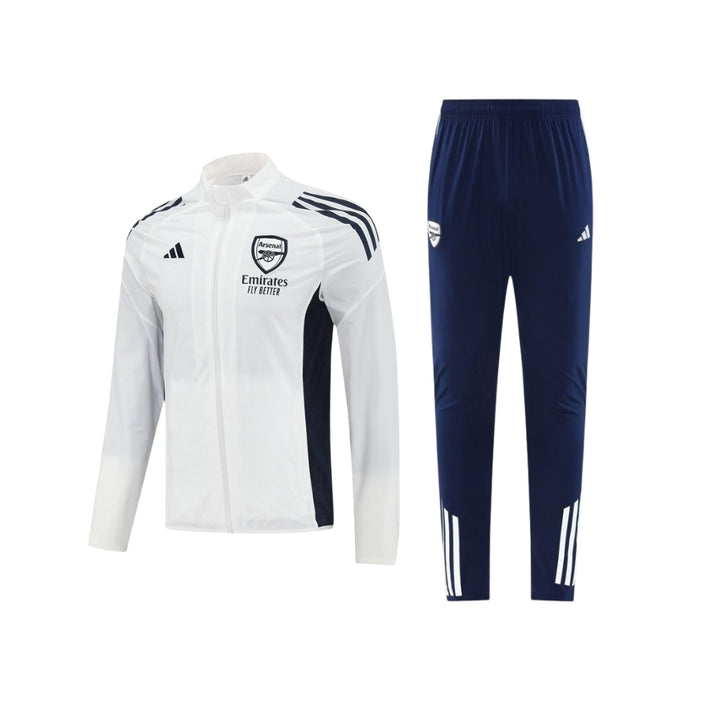 Arsenal 25/26 - Tracksuit - Full Zip - White and Navy Blue