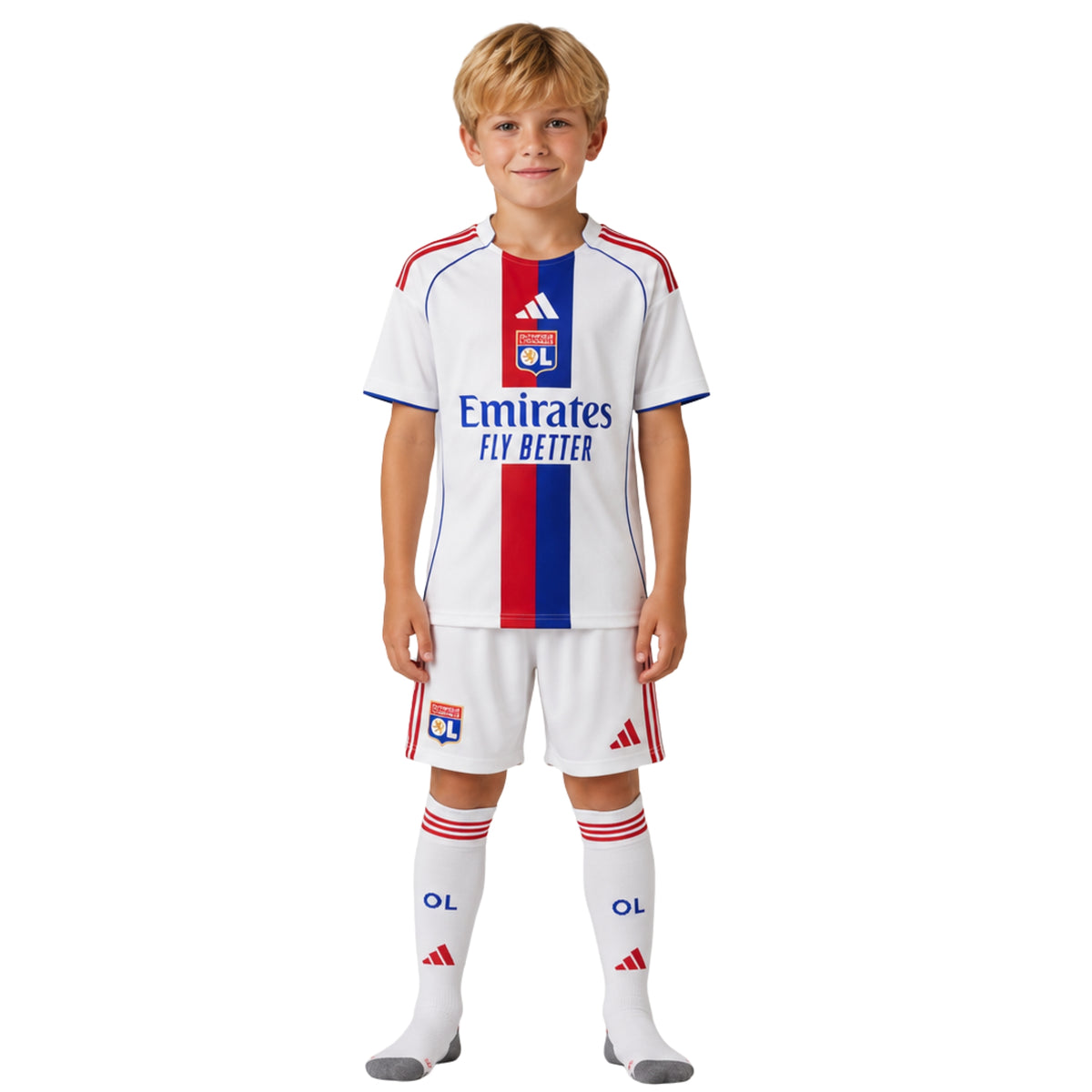 Olympique Lyonnais - Kit Domicile 25/26, porté de face