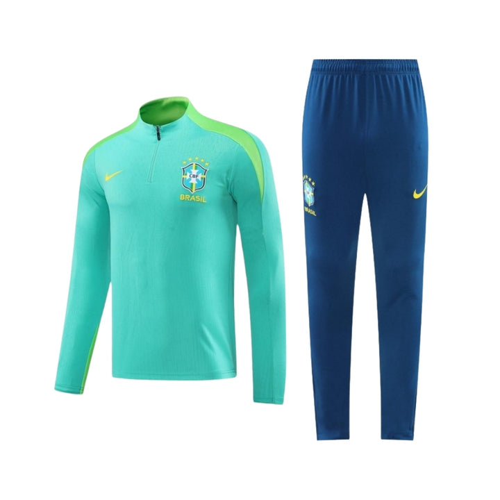 Brazil 25/26 - Tracksuit - 1/2 Zip - Mint Green and Navy Blue