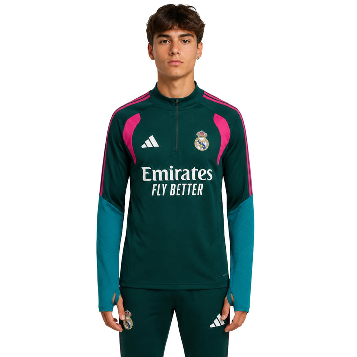 Real Madrid 26/27 - Survêtement - 1/2 Zip - Vert Foncé et Rose