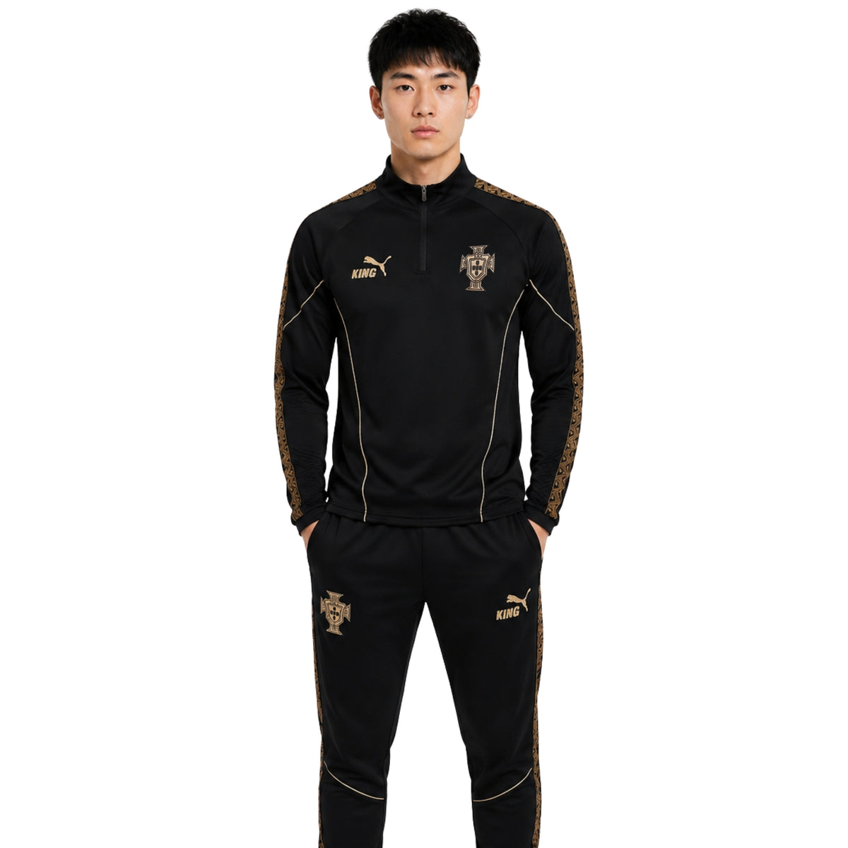 Portugal 26/27 - Survêtement - 1/2 Zip - Noir