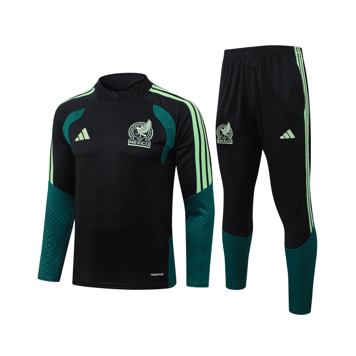 Mexique 26/27 - Survêtement - 1/2 Zip - Noir et Vert