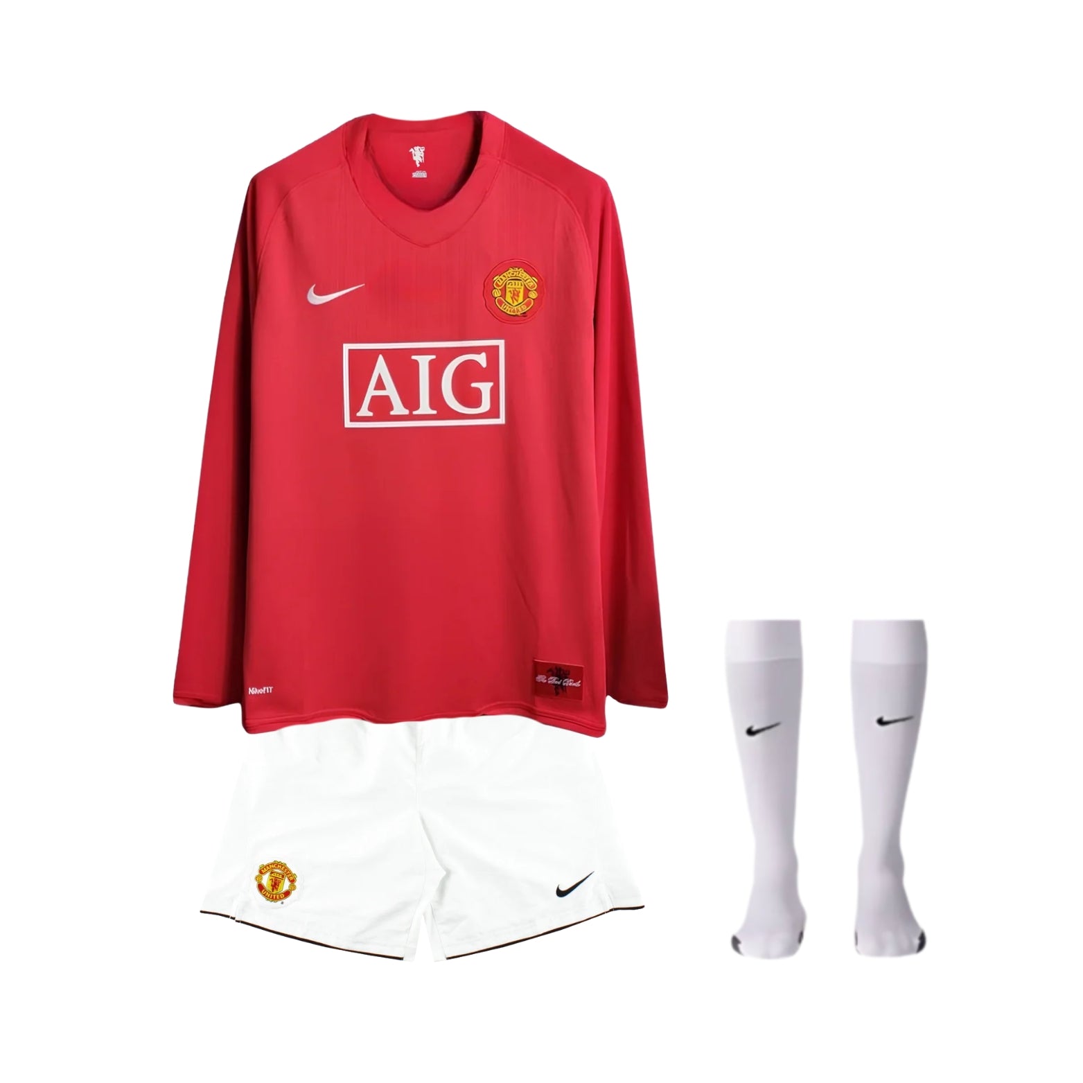 Kit - Manchester United Domicile 07/08 - Manches Longues