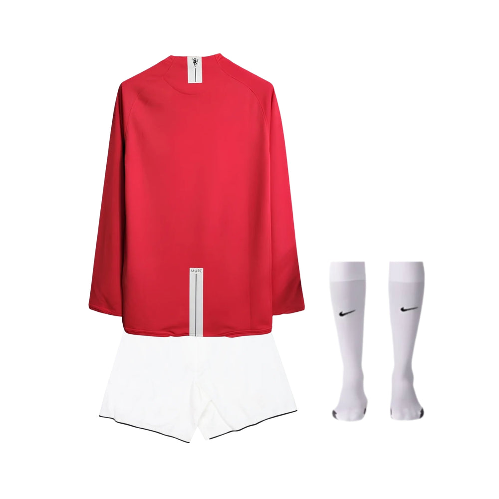 Kit Infantil Manchester United Local 07/08 - Manga Larga - Final de la Liga de Campeones