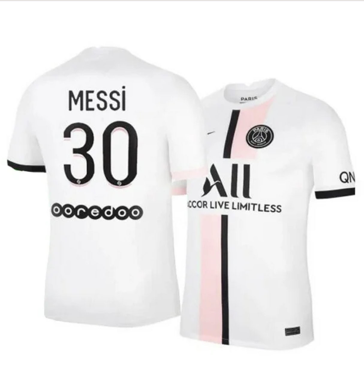 PSG Extérieur 21/22 - Messi 30 - Vue de face