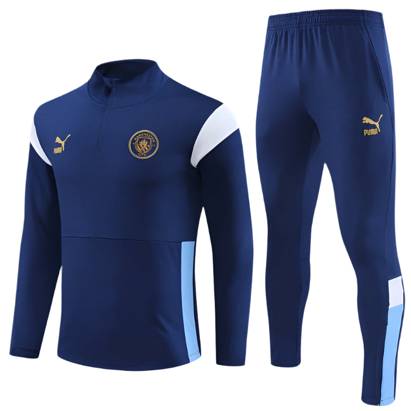 Manchester City - Tracksuit - 1/2 Zip - Navy Blue and White