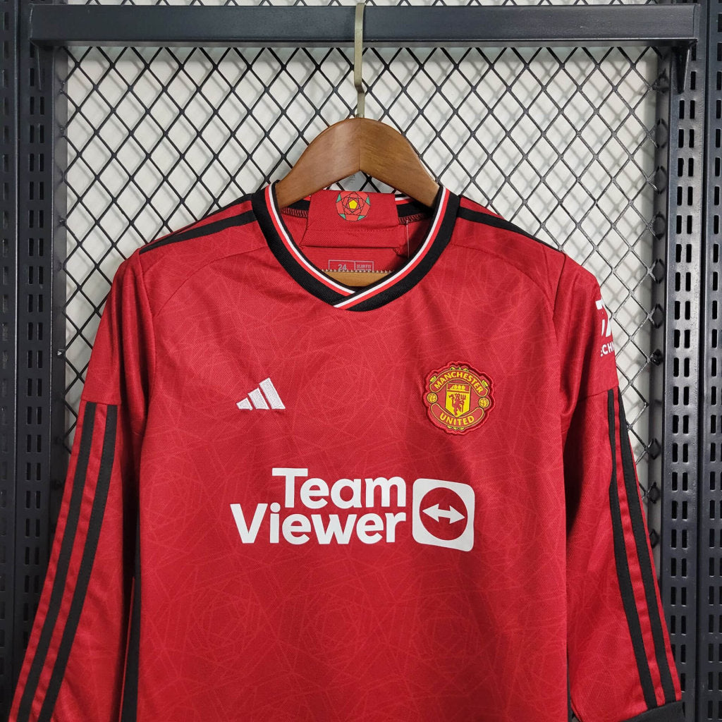 Kit - Manchester United Domicile 23/24 - Manches Longues